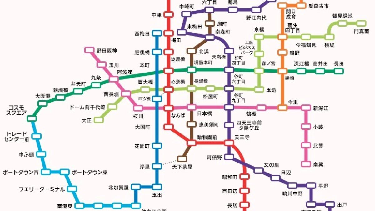 大阪メトロ地下鉄路線図